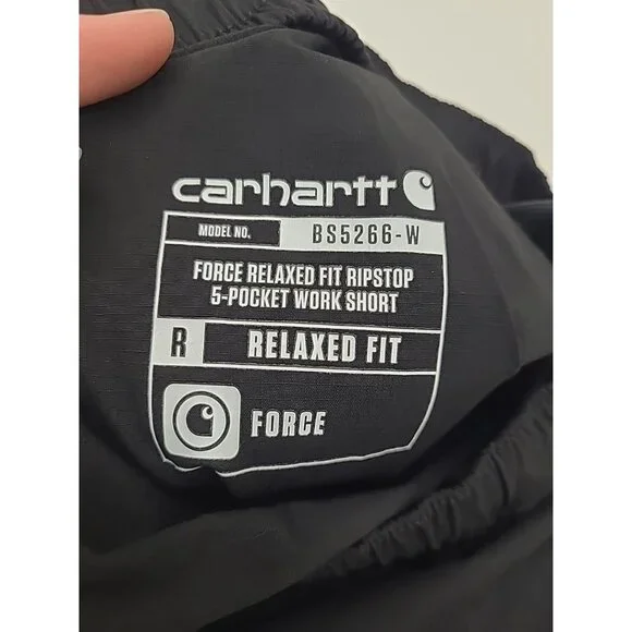 Carhartt Shorts Women's Size Small New with Tags Black Force Relaxed Fit Ripstop - Picture 5 of 6